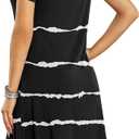 Women's Summer Casual Tshirt Dresses Short Sleeve Cover ups Beach Loose Dress (Black)