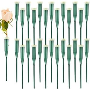 Tessco for you 90 Pcs Floral Water Tubes 6 Inch Floral Tubes Plastic Flower Supplies for Fresh Flowers with Rubber Cap for Flower Stem Arrangements Florist Supplies(Green)