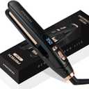 PRITECH Mini Flat Iron Portable Hair Straightener, Straightener with 13 Adjustable Temp(210F-450F), 1'' Plate for All Hairstyles Hair Straightening Irons Black (Black)