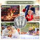 20 Pcs Flower Confetti Poppers with White Flower and Sprinkle Love Card Push Cake Pops Containers with Lids for Wedding Birthday Christmas Bridal Party Favors Cupcake Confetti Supplies