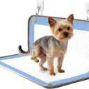 Silicone Pee Pad Holder for Dogs Fits Up to 24" x 24" Small Training Pads Leak-Proof Non-Slip Puppy Pee Pad Holder with Fixed Buttons Portable Easy to Clean (Grey)