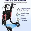 VOCIC 3 Wheel Walkers for Seniors, Z25 Foldable Rollator with 8" All Terrain Tires, Cane Holder & Cup Holder, Lightweight Three Wheel Rolling Walker Height Adjustable, Supports 300 lbs