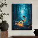 OTOSTAR Jesus and Lamb Canvas Wall Art Jesus Running After Lost Lamb Wall Art Canvas Prints for Prayer Room Baptism Serenity Prayer Church Decor - 12 x 16 Inch