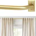 Gold Wrap Around Curtain Rod for Windows 28-48 Inches, Room Darkening Heavy Duty Blackout Curtain Rod, Modern Decorative Gold