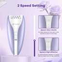 Epilator, Smooth Glide Epilator for Women, 2 Speeds Facial Hair Removal Device with Silent Design, Cordless Rechargeable Hair Removal Epilators for Women Face Legs Bikini Arms Legs