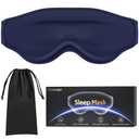 Fygrip 3D Cooling Eye Mask Sleep Mask for Men & Women, 100% Pressure-Free & Light Block-Out Eye Mask for Sleep with Easy Adjustable Strap, Night Eye Cover for Travel, Blue