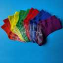 Toddler Grip Crew Socks With Grippers Boys Girls Kids 1-3/3-5/5-7T 6 Pairs (Rainbow)