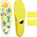 Insoles for Airtag Hidden Holder, Tracker Devise Case for Kids, Comfortable Inserts for ShoesYellow Dinosaur (Yellow, Foot:4.7-5.3IN/Insole:5.3-5.9IN/5C-7C)