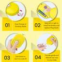 Electric Baby Nail File, Safe and Gentle Electric Baby Nail Trimmer with Interchangeable Pads, Low Noise Newborn Nail File and Baby Nail Buffer, Compact Nail Trimmer for Baby Grooming Kit (Yellow)