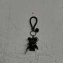 HSYHERE Men Women Valentine Lover Gift Lovely Elegant Bowknot Wool Feeling Bear Car Bag Pendant Strap Keychain Key Ring (Black)