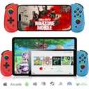 arVin Mobile Gaming Controller for Tablet/iPad[Within 5-10"] Wireless Gamepad for iPhone/Android/PC/Switch/PS4, with RGB Hall Effect Joystick/Turbo/6-Axis Gyro/Vibration/Support Streaming/Cloud Gaming (D8, Blue&Red)