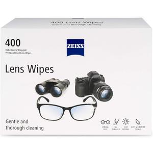 ZEISS Pre-Moistened Alcohol Wipes, Glasses Cleaner, 400 Count (400 Count (Pack of 1), White)