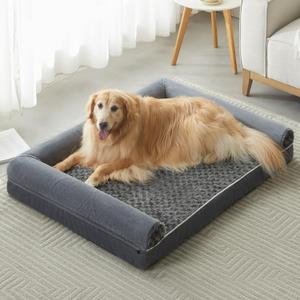 BFPETHOME Dog Beds for Large Dogs, Orthopedic Dog Bed for Medium Large Dogs,Big Waterproof Couch Pet Bed with Removable Washable Cover (36"l x 27"w x 6.5"th, Dark Grey)