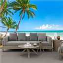 Custom Sea View Peel and Stick Wallpaper Coconut Tree Landscape Wall Mural Living Room Sofa Background Wall Home Decoration Beach Murals for Walls