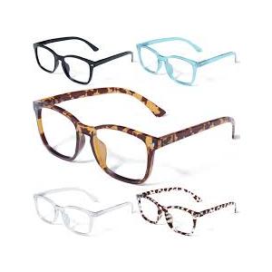 CCVOO Reading Glasses for Women/Men, Eyeglasses, Blue Light Readers for Women/Men, Computer Eye Glasses, Cheaters 5 Pack +1