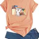 J&DHUASHA Women's Plus Size T-Shirt Short Sleeve Crewneck Graphic Tees Casual Summer Printed Tops (4X-Large)