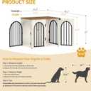 Hzuaneri 26.8'' Wooden Dog Crate Furniture, Indoor Dog Kennel Dogs Cage for Small Dogs, Heavy Duty Dog Crates Decorative Pet House End Side Table TV Stand, White Brown DFC85514B