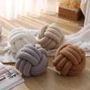 Beeveer 4 Pcs Knot Pillow Ball Soft Sherpa Throw Pillow 8.6'' Decorative Round Accent Pillows Aesthetic Decor Handmade Cushion for Home Couch Bed Sofa Chair(Soft)