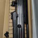 LiaMeE Adjustable Clothing Rack for Hanging Clothes, Heavy Duty Garment Rack with WheelsFree Standing Rolling Clothes Rack with Shelf & Grid, Easy Assembly Standard Rod, Black & Chrome