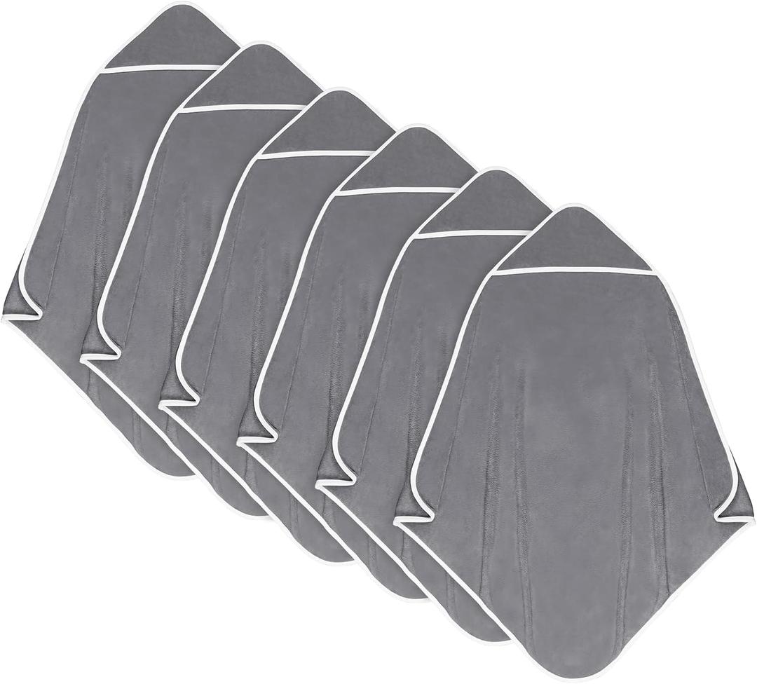 Orighty Baby Hooded Towel 6 Pack, 30 x 30 Inch Super Soft Bath Towel with Hood for Babies, Infant, Newborn Essential - Ideal Baby Stuff Registry Gift for Boys and Girls (Grey)