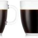 Bodum 12oz Bistro Coffee Mug Single-Wall Tempered Glass, 2 Pack, Clear