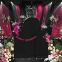 Set of 3 Arch Backdrop Cover Spandex Fitted Wedding Arch Covers,Round Top Double-Sided Chiara Arch Covers for Party Wedding Birthday Ceremony Event Banquet Decoration(4ft,5ft,6ft Black)