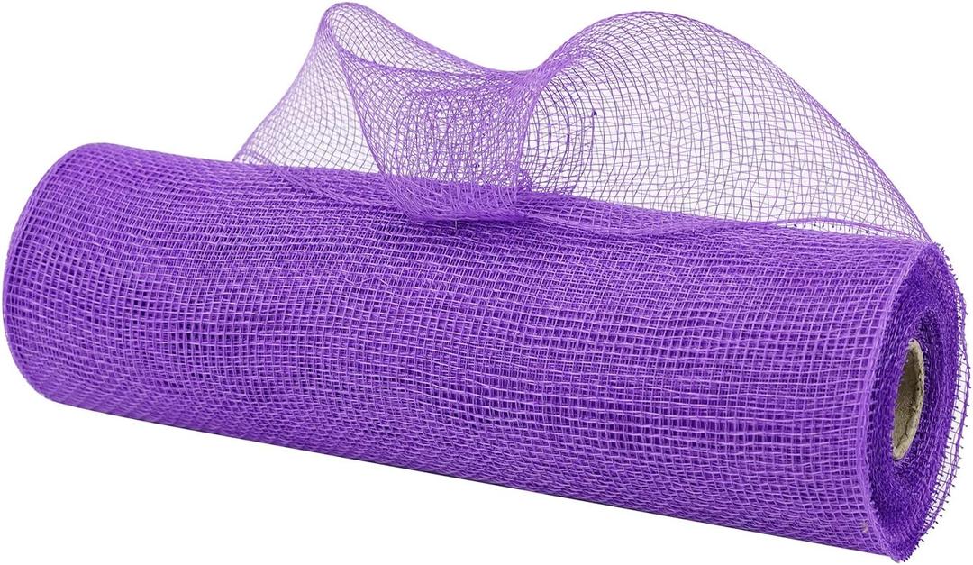 MEEDEE Purple Deco Mesh Halloween Deco Mesh 10 Inch Rolls Purple Ribbon for Christmas Tree, Garland, Staircase, Mailbox, Centerpiece, Making Wreaths, Decorating and Crafts (30 Feet)