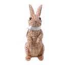 Easter Rabbit Decorative Ornament Resin Vine Weaving Effect Rabbit Sculpture Easter Party Decoration Easter Gift (8.1in Brown Station)