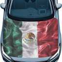 Mexico Flag Car Hood Cover All-Season Protection Car Hood Cover Protector Stretch Polyester Fabric Cover Removable Automotive Accessories Ft Fits Most Cars
