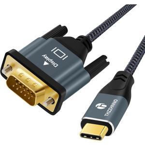 USB C to VGA Cable 10FT, USB Type C to VGA Conversion 1080P@60Hz for Laptops, Mobile Phones, Tablets HDTVDisplays and Projectors