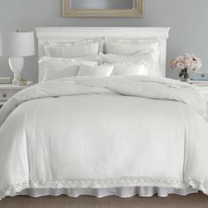 Laura Ashley Home - King Comforter Set, Reversible Cotton Bedding with Matching Shams, Stylish Home Decor for All Seasons (Annabella White, King)