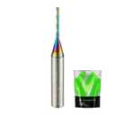 1/16 Downcut Router Bit 1/4 Shank, Spiral CNC Router Bits with Coating, Down Cut Carbide End Mills for Woodcraft, Engraving, Mortising, Acrylic and Aluminum,1/2" CL, 2" OVL