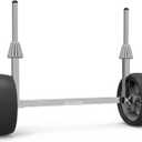 GanFindX Upgraded Quick-Detachable Sit-on-Top Kayak Cart Dolly with Flat-Free Wheels, Width & Height-Adjustable Kayak Wheels Cart, Suitable for Various Kayaks and Canoes with Plug Holes (SUS-Silver)