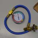 R134A Car AC Refrigerant Charging Hose, Air Conditioning Charge Hose with Gauge & 1/2 Dispensing Valve, Automotive AC System Maintenance Accessories, Universal for SUV RV Truck