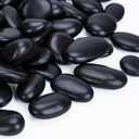 Pulovin 18lbs Decorative Stones, Black Pebbles for Landscaping, Plant Rocks for Pots Outdoor and Indoor, 1"-2" Polished River Rocks for Vase Filler, Garden Decor