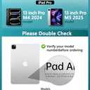 Wireless Keyboard Case for iPad Pro 13" (M5/M4, 2025/2024), Transparent Protective Cover with 7-Color Backlit Keyboard, 360 Rotating Stand, Multi-Touch Trackpad and Pencil Holder, Blue