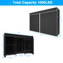 Ulif E13C Max Heavy Duty Closet Organizer System，Freestanding Clothing Racks for Hanging Clothes，Adjustable Garment Rack 86" W x16 D x77 H Hold 1100 lbs，Black Rack with Black Dustproof Cover