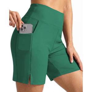 Ommiivex Women Swim Shorts 5 Inches High Waist Extremely Stretch Softness Quick Dry for Pool Beach Board Summer Vacation