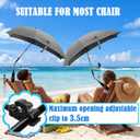 Chair Umbrella with Universal Clamp, 78cm UPF 50+ UV Protection Sun Umbrella, 360 Adjustable Clip-On Shade for Stroller, Beach Chair, Patio, Camping Chair, Wheelchair