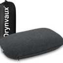 Memory Foam Camping Pillow - Lightweight & Portable Small Travel Pillow for Airplane & Train Travel, Camping, Backpacking, Removable Washable Cover, Easy to Clean, Includes Storage Bag (S-14.9*10.2*3.6in, Black Gray)