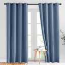 NICETOWN Stone Blue Blackout Curtains for Living Room 84 inches Long - Thermal Insulated Grommet Room Darkening Window Treatments Sound Reducing Drapes for Bedroom, 2 Panels, W52 x L84