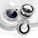 2 Set Camera Lens Protector for iphone 17,Ultra HD 9H Tempered Glass Camera Protector,Anti Scratch Women Girls Shiny Camera Cover for iphone 17 2025,Glitter Silver