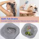 2 Pack Hair Drain Catcher,Square Drain Cover for Shower Silicone Hair Stopper with Suction Cup,Easy to Install Suit for Bathroom,Bathtub,Kitchen (Sliver Grey)
