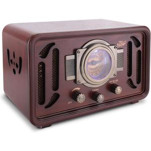 Pyle Retro Wireless Bluetooth Radio Speaker - Classic Vintage Style Audio Sound Receiver System w/Built-in Stereo Speakers, USB, SD Card Slot, AUX, RCA, MP3, AM/FM Tuner PUNP34BT.5