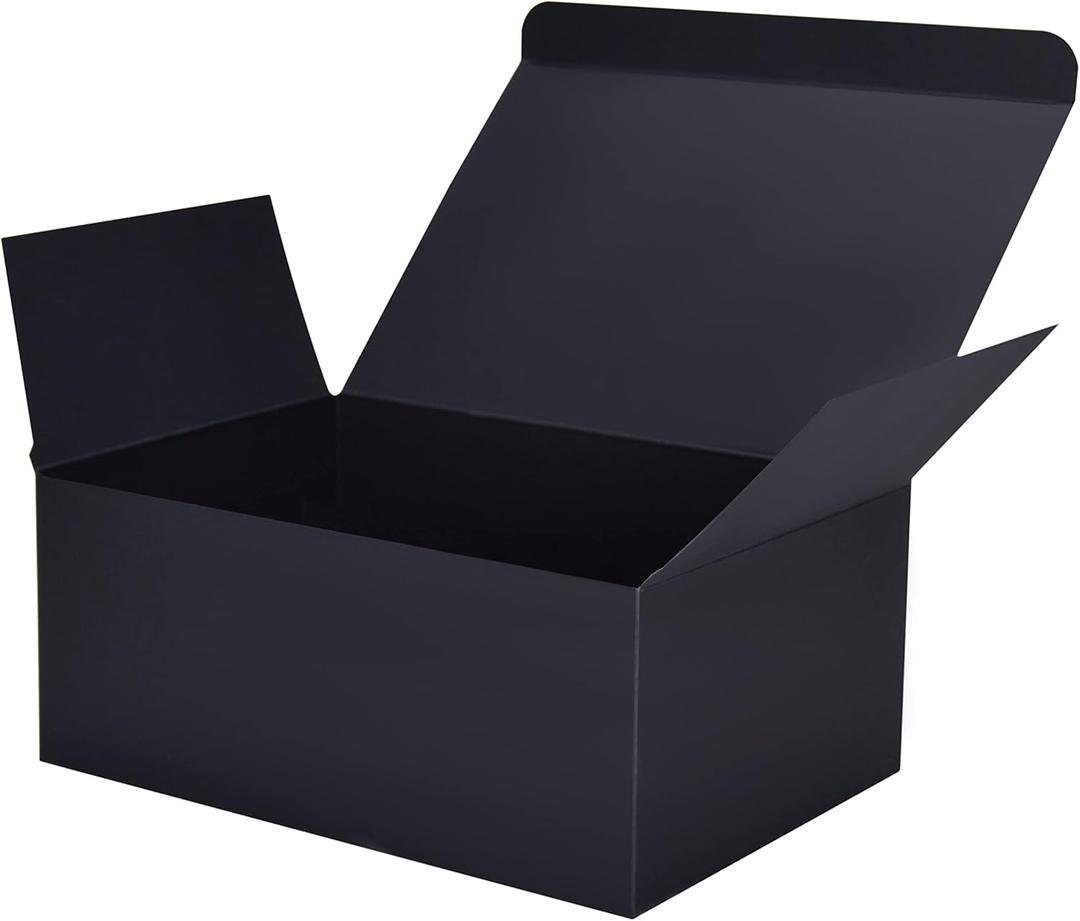 HUAPRINT Black Gift Boxes with Lids 9.5x6.5x4 inch,24 Pcs Paper Gift Wrap Box Bulk for Presents, Birthday, Bridesmaid Proposal, Groomsmen Engagements, Christmas, Wedding Party Favor, Cupcake, Crafting, Holidays