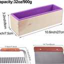 Loaf Soap Making Cutting Kit,Silicone Soap Making Liner Adjustable Wood Box with Stainless Steel Wavy+Straight Cutter for DIY Soap Making