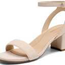 DREAM PAIRS Women's Open Toe Ankle Strap Low Block Chunky Heels Sandals Party Dress Pumps Shoes, Size 9.6 