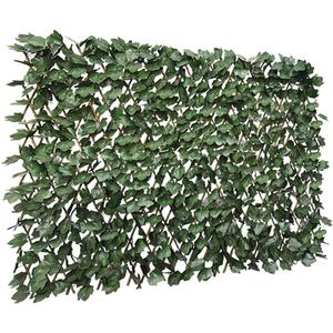 86 York Expandable Fence Privacy Screen for Outdoor Patio Balcony Garden Wall, Faux Ivy Privacy Fence, Artificial Leaf Fencing Panel (Single Sided Leaves) (Dark Green)
