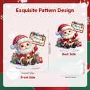 MEIYUDA Christmas Santa Claus Diamond Art Tabletop Kits, Marry Christmas Diamond Art Painting Desktop Kits for Adult, DIY Special Shaped Crystal Desk Placement Ornament for Home Office Decor