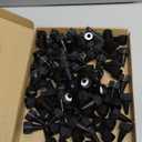 PATIKIL 20/410 Twist Top Caps, 100Pcs Plastic Squeeze Bottle Replacement Caps with Foam Gasket for Paint Lids Glue Dispensing DIY Crafts, Black